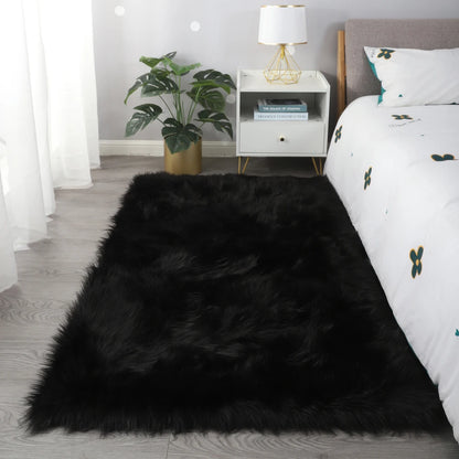 Faux Fur Sheepskin Area Rug Bedroom Blanket Living Room