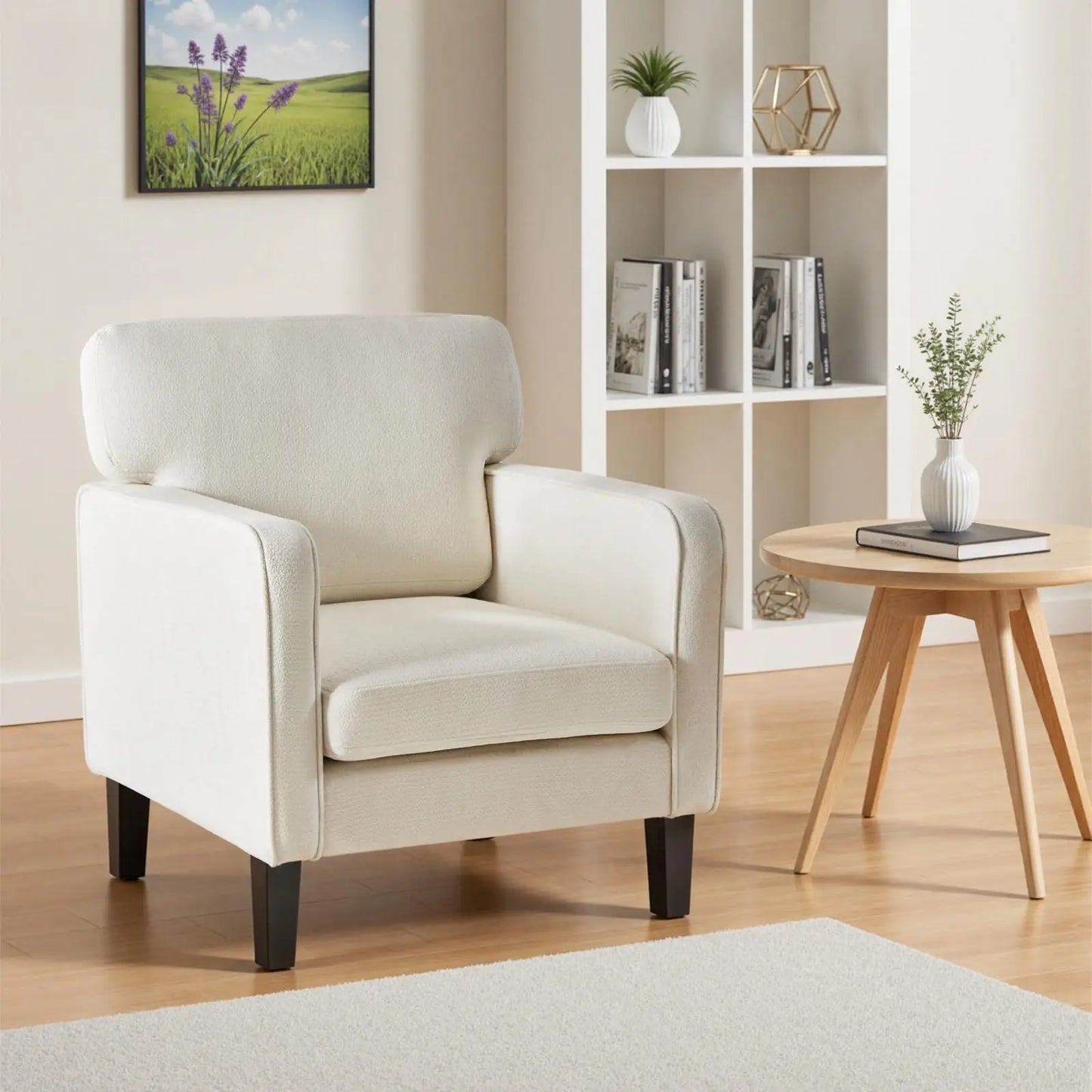 Modern Accent Chairs for Living Room Ergonomic with Armrest and Backrest Lumbar Support Reading Lounge Chair
