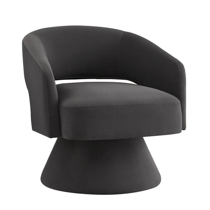 Modern Swivel Chair Upholstered Velvet Round Accent Armchair