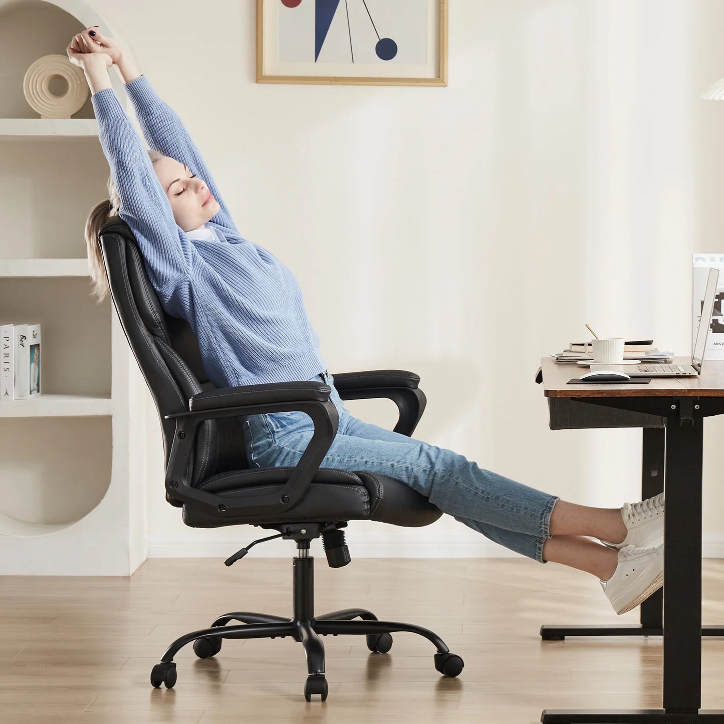 Leather Padded Armrest Chairs