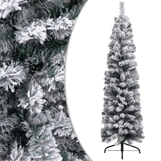 59.1 Slim Pre-lit Green Artificial Christmas Tree