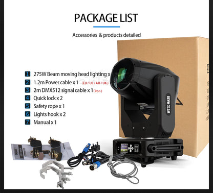 2/4pcs 275W Moving Head Light Rainbow Frost Effect DJ Disco