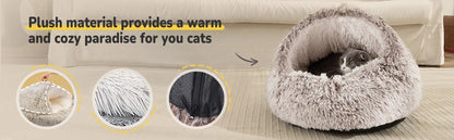 25'' Pet Cat Dog Lovely Cat Beds Nest Soft Comfortable Semi-enclosed Cat Nest Kennel indoor Pet house Supplies for Pet to Rest