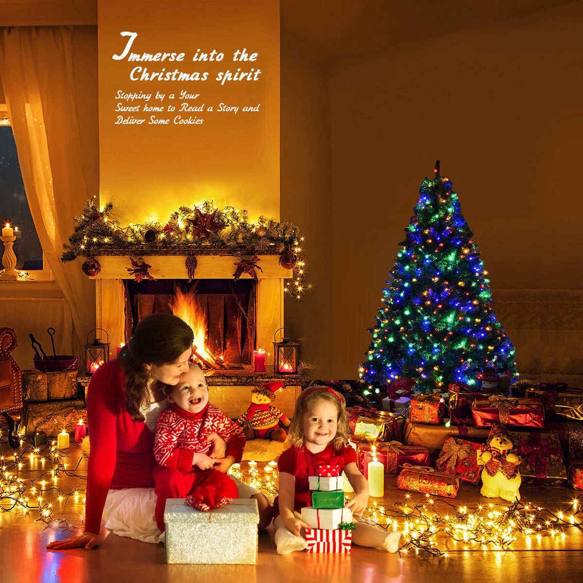 4Ft Pre-Lit Artificial Christmas Tree Premium Hinged w/ 100 LED Lights & Stand