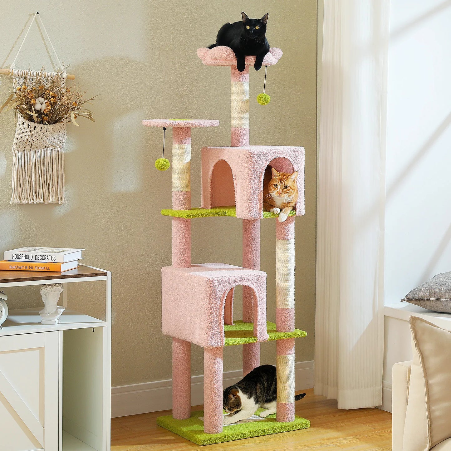 Cat Tree Tower with 4 Natural Sisal Scratching Posts