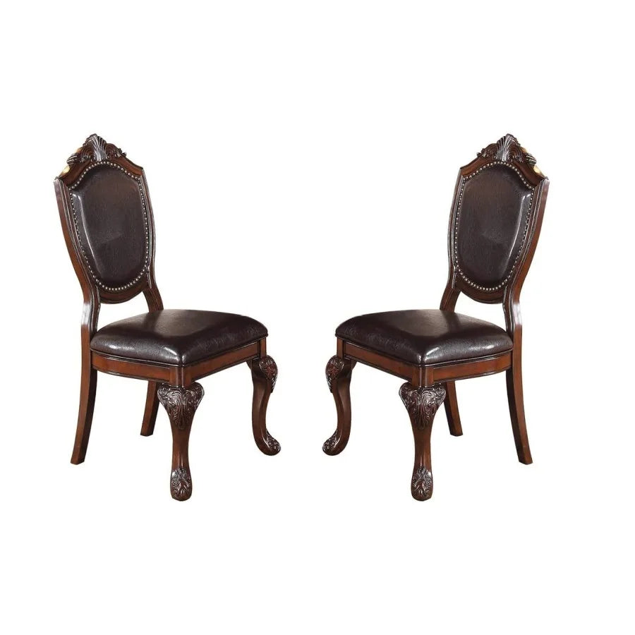 Dining Set with 1 Classic Dining Table & 4x Side Chairs, Round Table