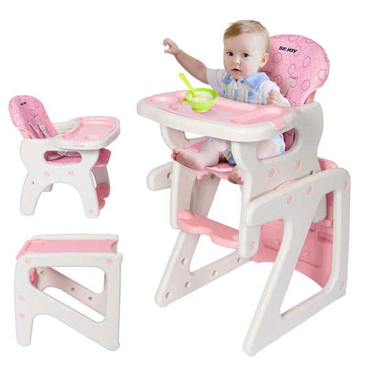 Baby High Chair Foldable  &  2-in-1 with Table Footrest,