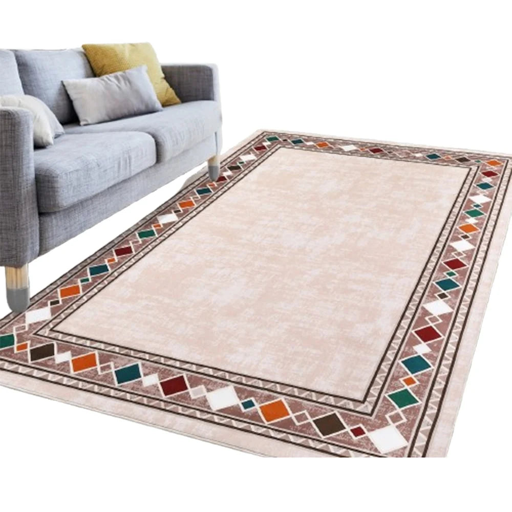 Border Solid Large Rug 9x12ft Rug Washable Area Rug for Living Room Dining Room Rug Bedroom Carpet Area Rugs for Farmhouse