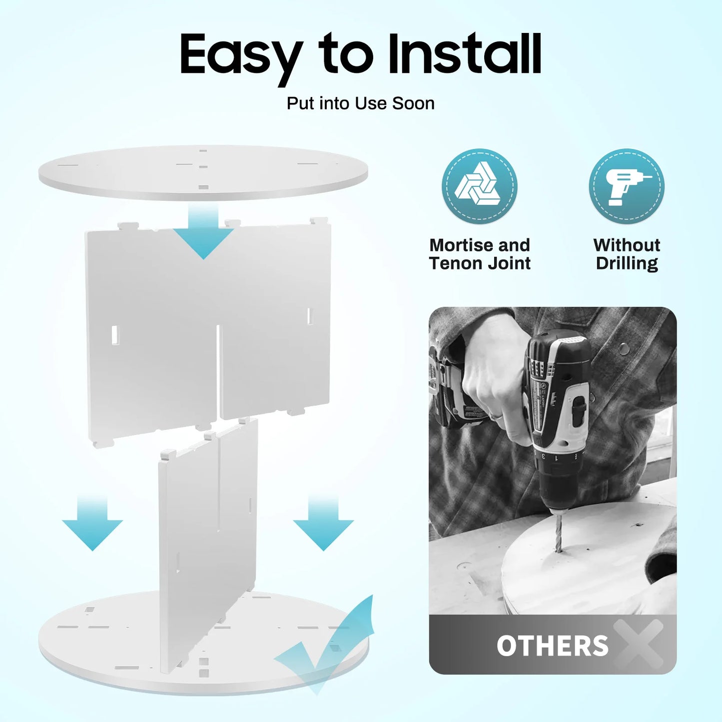 2-Tier Rotating Bookshelf: Stylish Design,