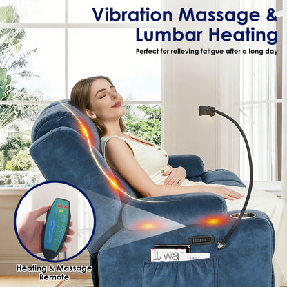 Loveseat Electric Recliner Sofa, 2-Seat Sofa,Massage & Heat,Dual Motor,350LBS Capacity,for livingroom,home theater