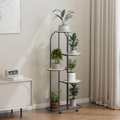 5 Tier Plant Stand Metal Tall Plant Shelf for I