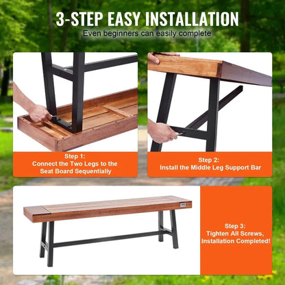 Outdoor Bench 63 inches Wood Garden Bench