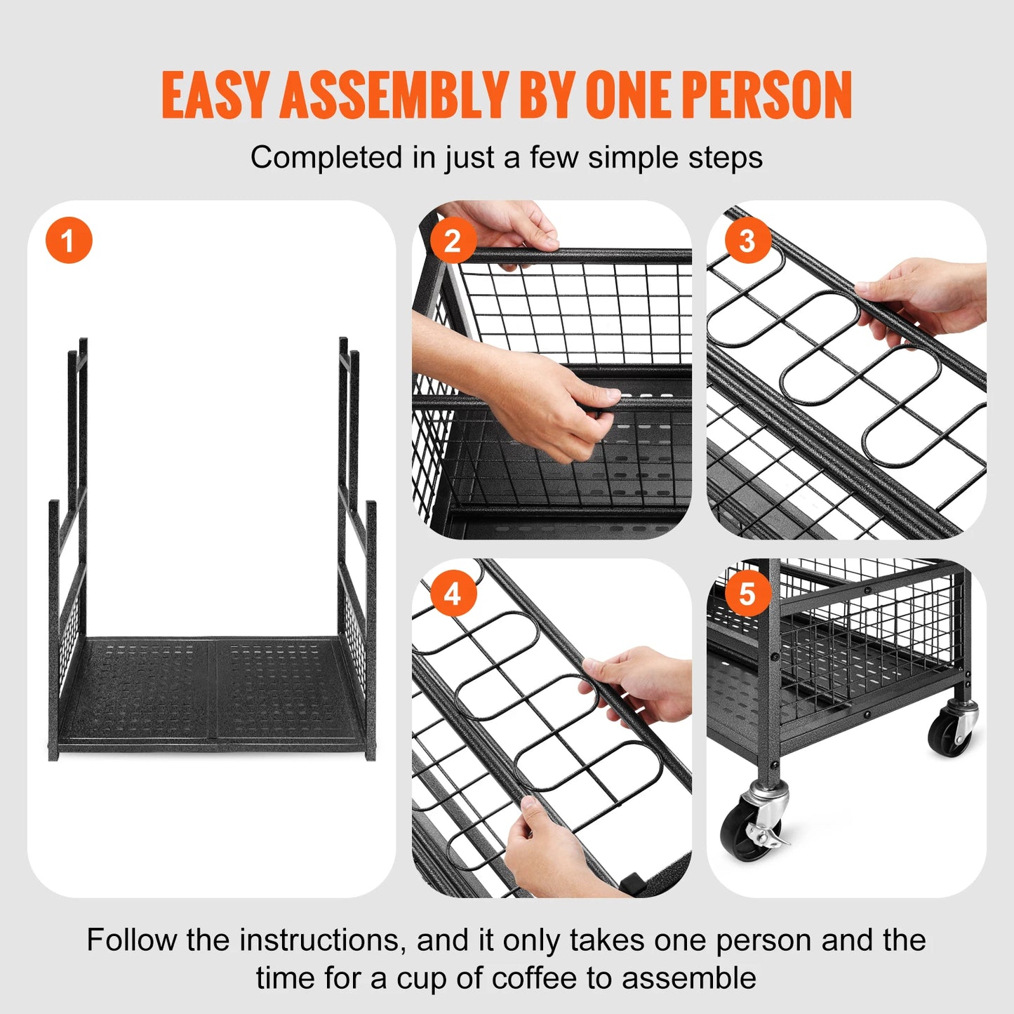 Garden Tool Organizer Yard Tool Tower Rack with Hooks Wheels Long-Handled Rake Stand Holder for Garage Storage