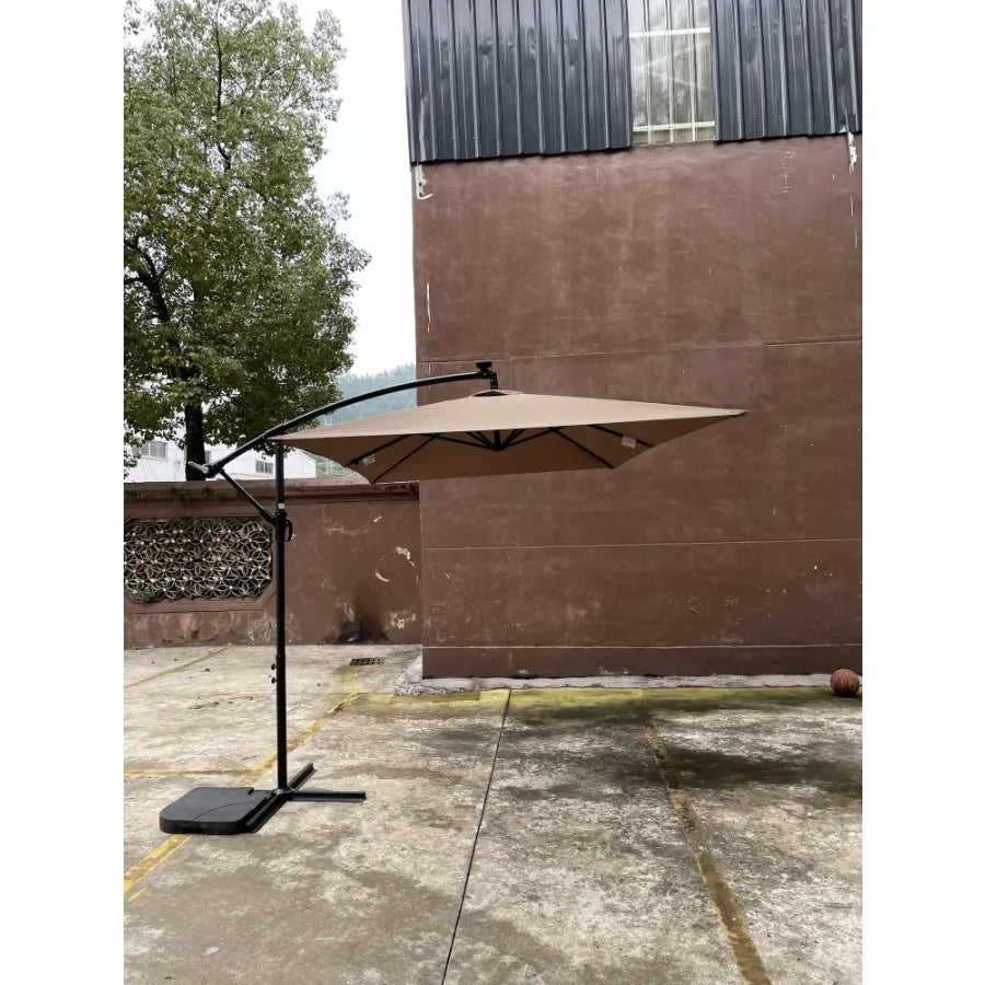 Rectangle 2x3M Outdoor Patio Umbrella Solar Powered LED Lighted