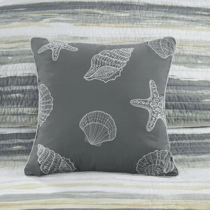 6 Piece Printed Quilt Set with Throw Pillows Yellow Full Queen