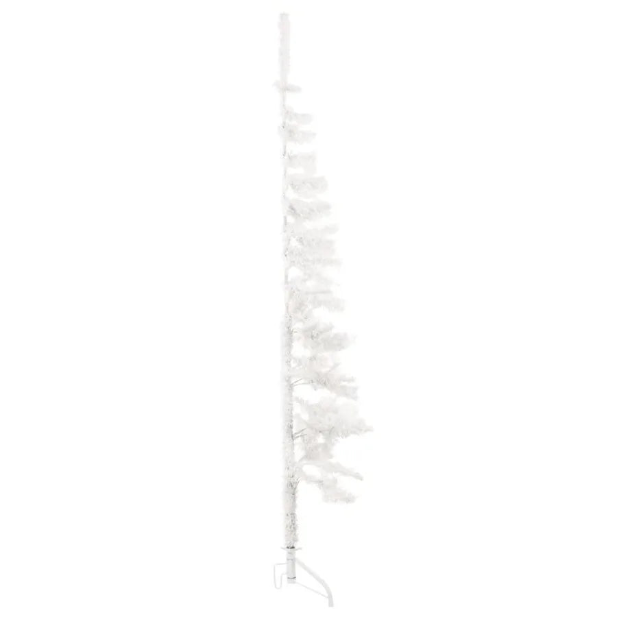 Slim Artificial Half Christmas Tree with Stand White 6 ft