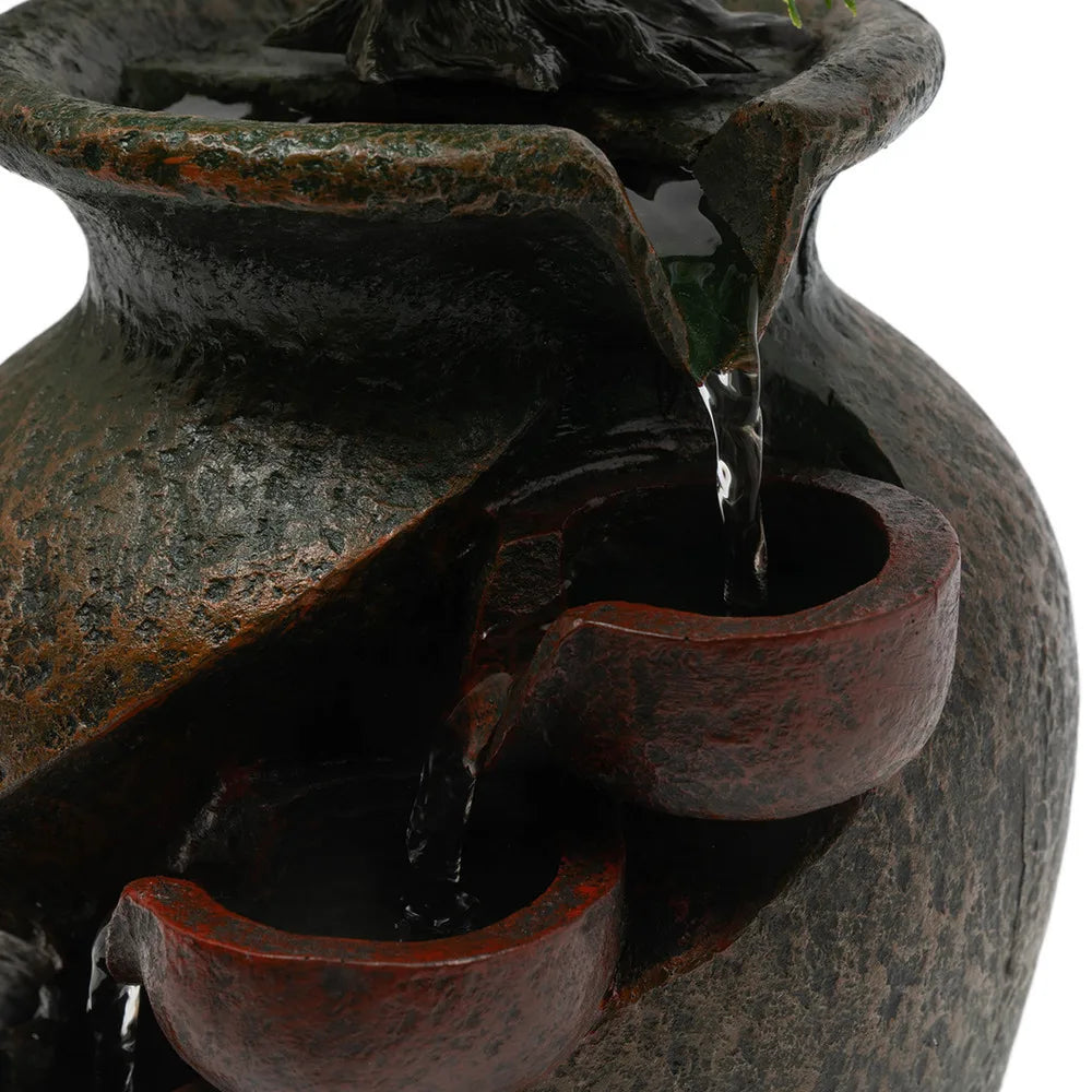 Brown Tabletop Fountain Mini Waterfall for Indoor Spaces