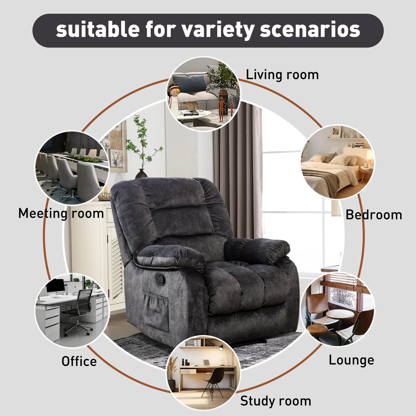 Manual Body Massage With Heating Function Sofa Chair Comfortable Elderly Chair Functional Chair With Storage Bag