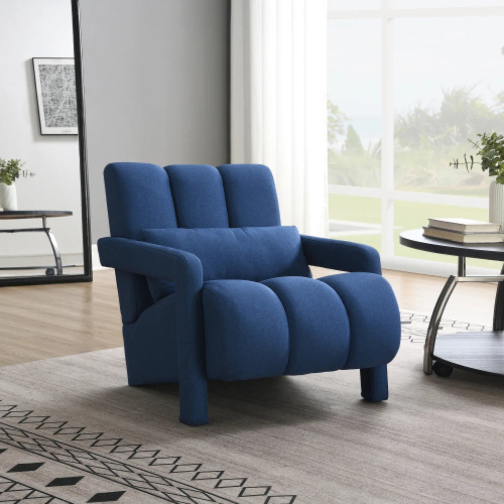 Modern cushioned chairs with pillows, comfortable and breathable, versatile for living rooms and bedrooms