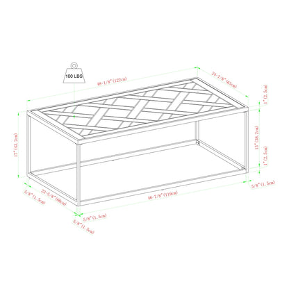 Contemporary Decorative Parquet-Top Rectangle Coffee Table Parquet Veneer