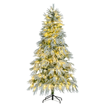 6FT PreLit Spruce Snow Flocked Christmas Tree Artificial Hinged