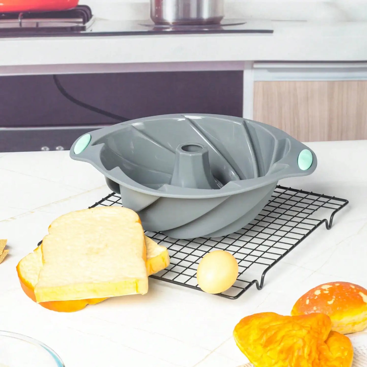 Silicone Cake Pan, Non-Stick Silicone Cake Mold