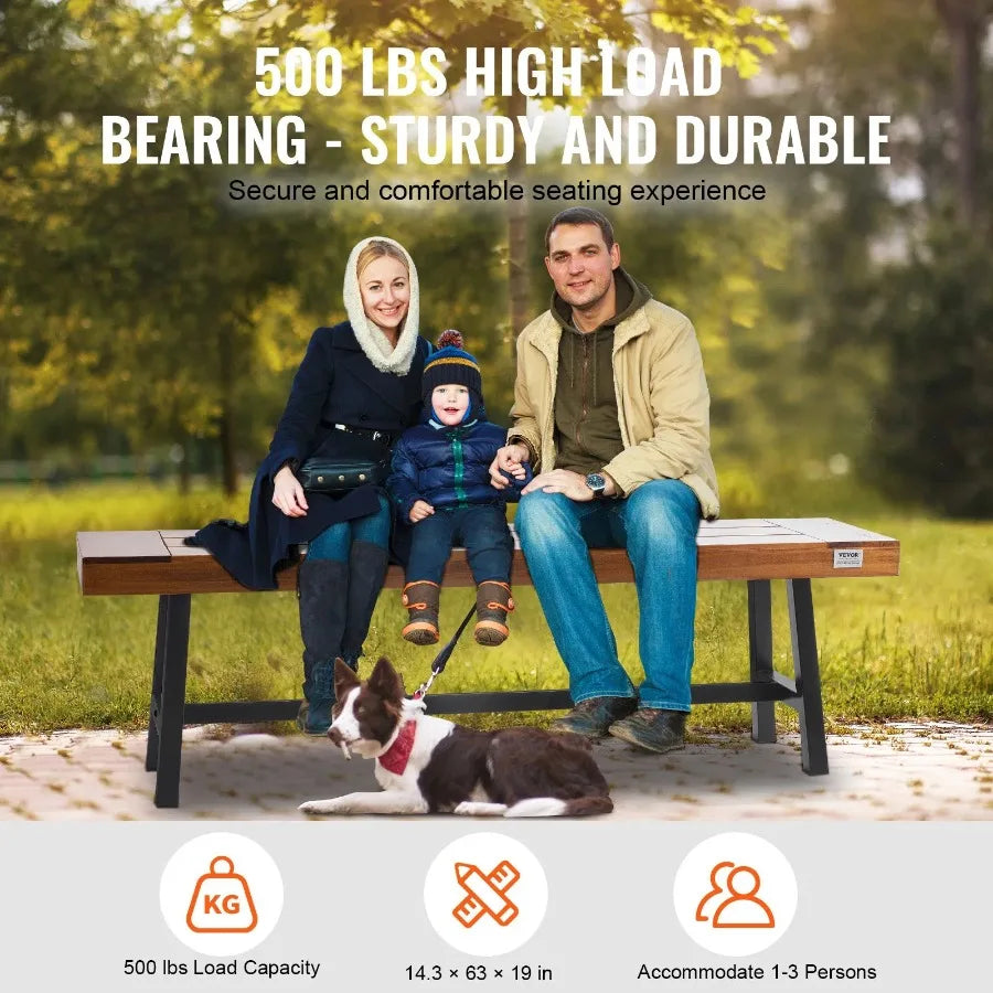 Outdoor Bench 63 inches Wood Garden Bench