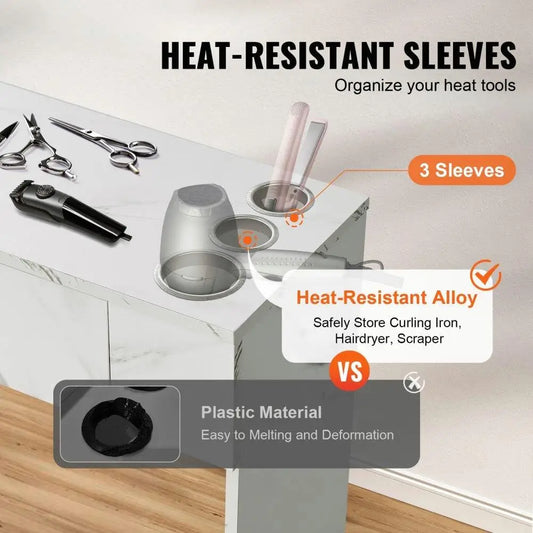 Wall Mounted Salon Storage Unit with Cabinet 3 Shelves