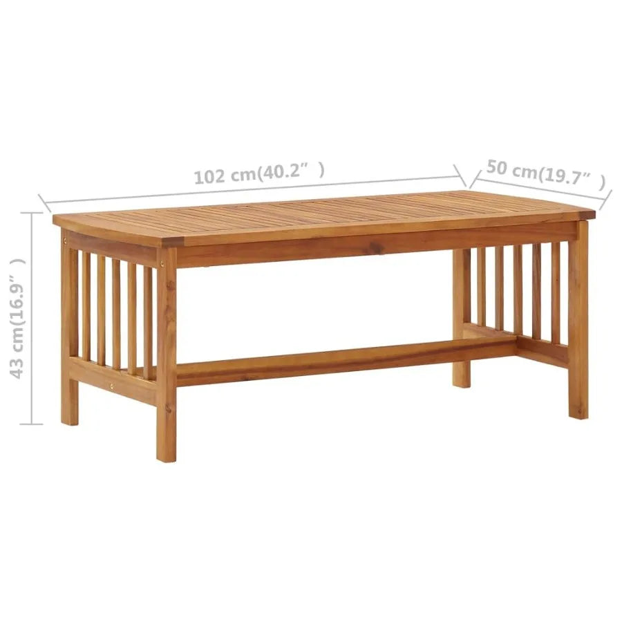 Coffee Table 40.2x19.7x16.9 Solid Acacia Wood