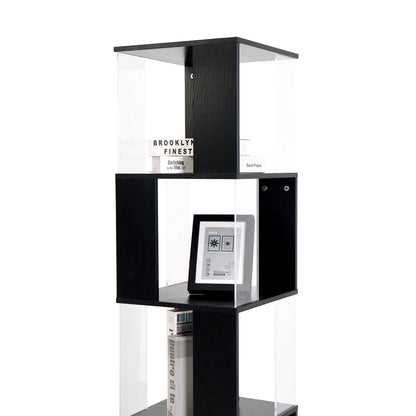 Bookshelf Tower, Floor Standing Wood Narrow Organizer