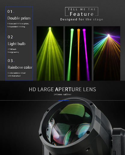 2/4pcs 275W Moving Head Light Rainbow Frost Effect DJ Disco