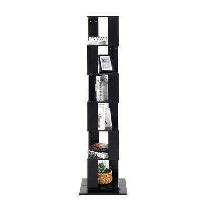 Bookshelf Tower, Floor Standing Wood Narrow Organizer
