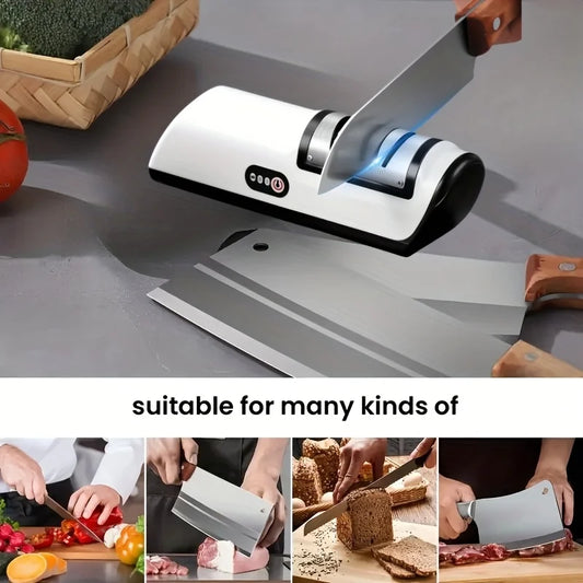 Kitchen Electric Knife Sharpener Multifunctional Automatic Professional 4 Gears Electric Knife Sharpener Kitchen Accessories