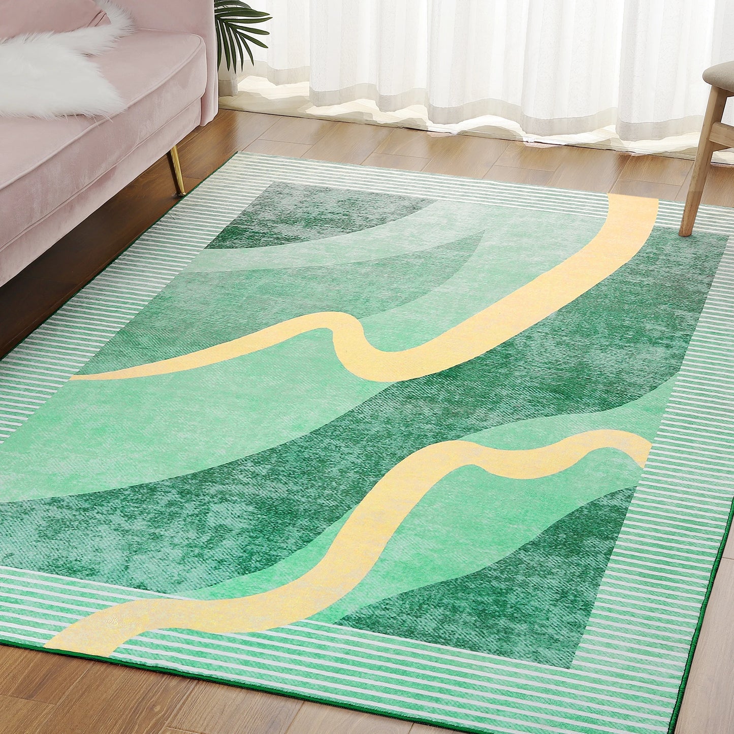 Area Rugs for Living Room, Machine Washable Vintage Rug,