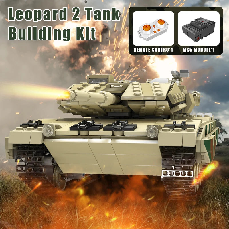 tank toy Technical The APP&RC Leopard 2 Tank Building Block Assembly Tank Brick Set Kids Christmas Gift