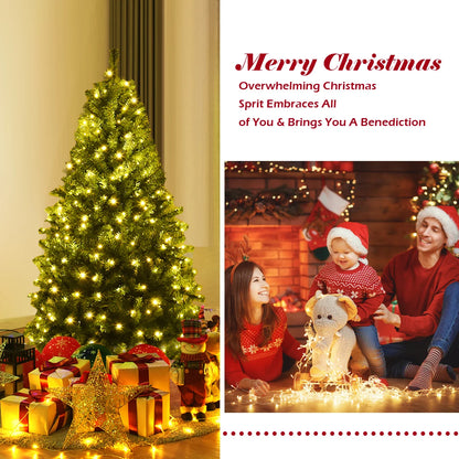 4Ft Pre-Lit Artificial Christmas Tree Premium Hinged w/ 100 LED Lights & Stand