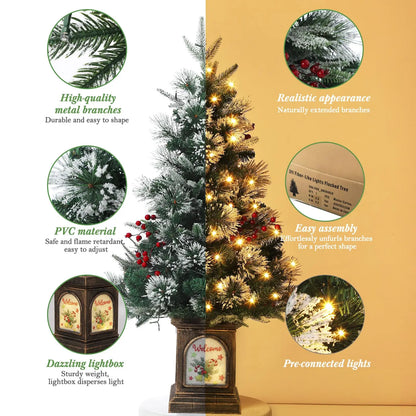 3ft Pre-Lit Artificial Mini Christmas Tree with 78 Led Lights