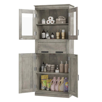 67" Tall Bathroom Storage Cabinet and Tall Cabinet for Living Room