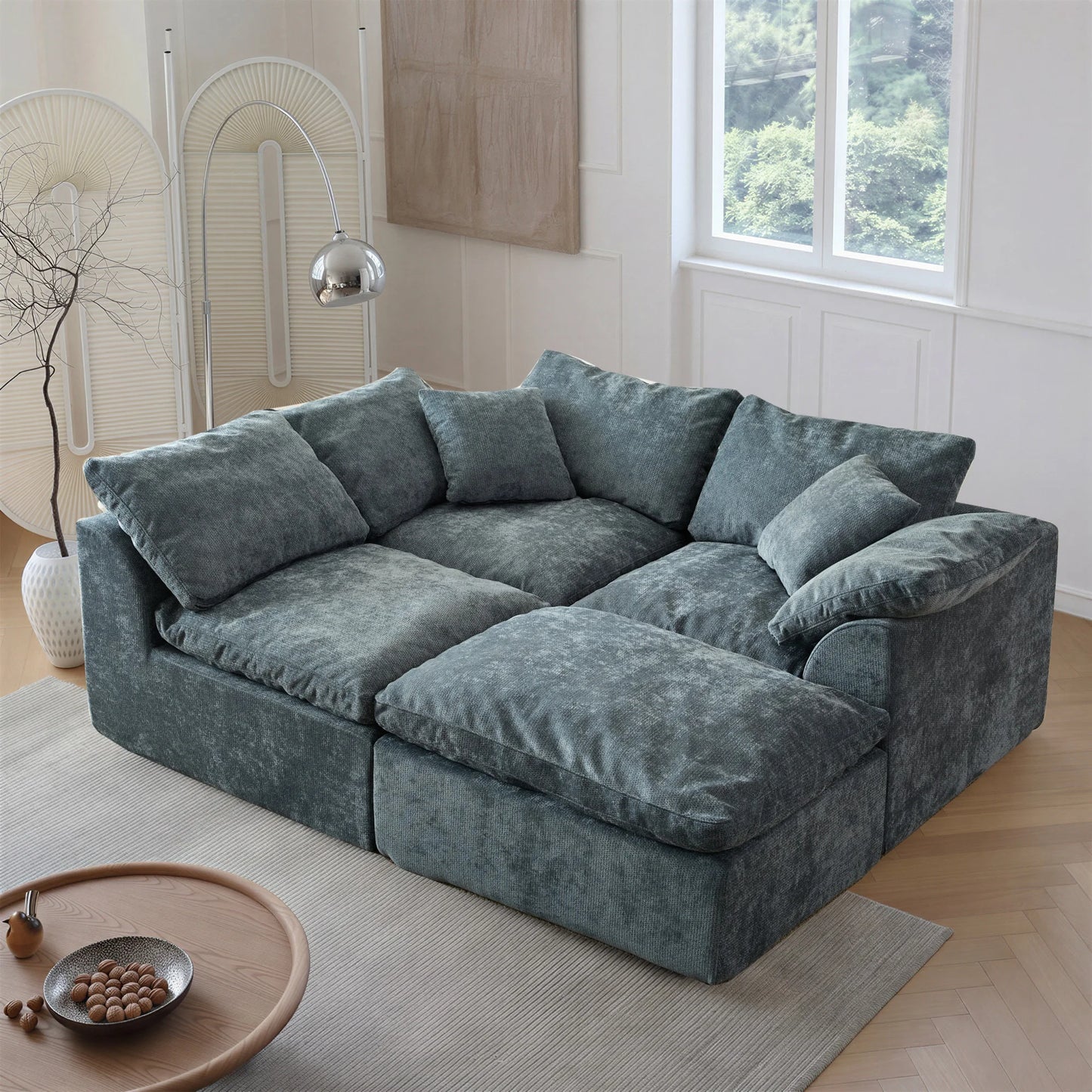 Modern Modular Sectional Sofa Cloud Couch Oversized Deep Seat Comfy Sofa for Living Room Furniture with Removable Cushions