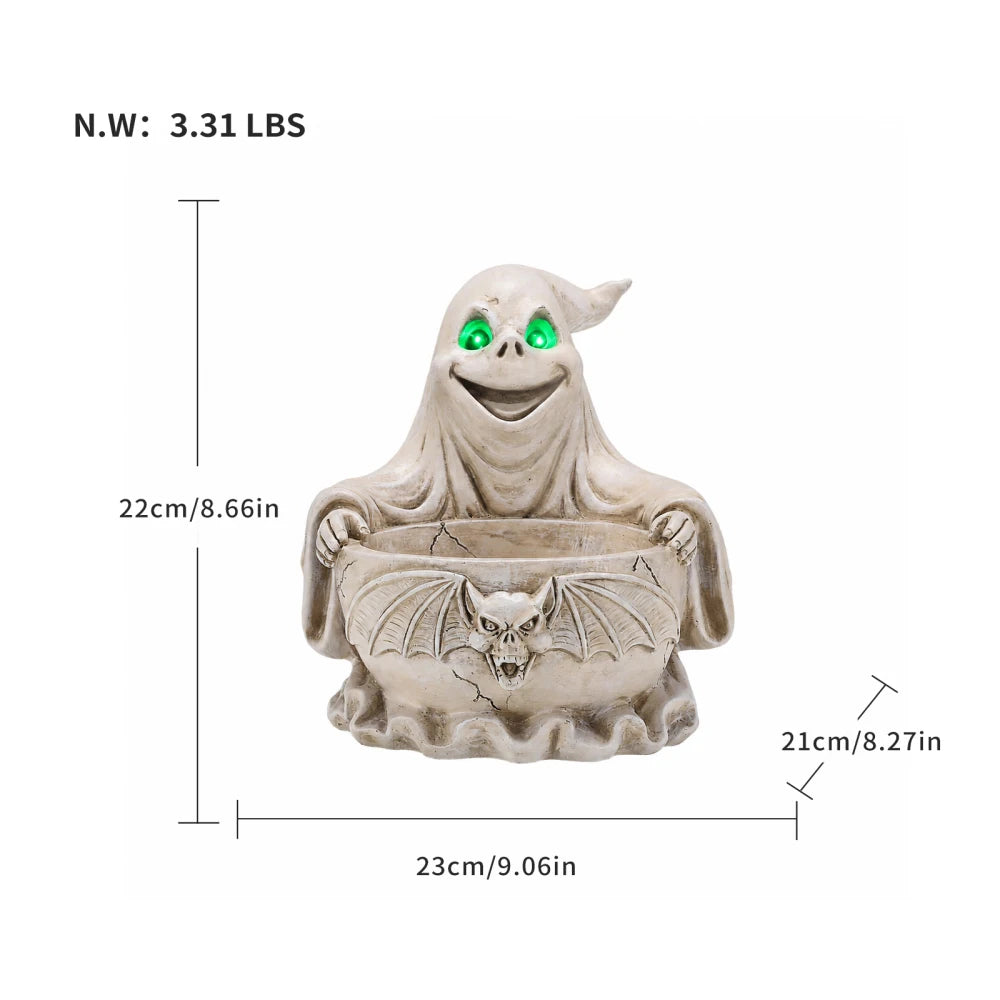Halloween Ghost Candy Dish with LED Light