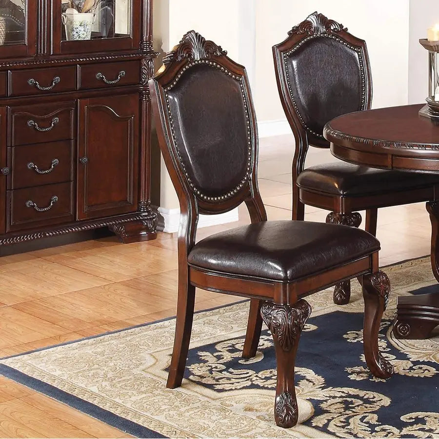 Dining Set with 1 Classic Dining Table & 4x Side Chairs, Round Table