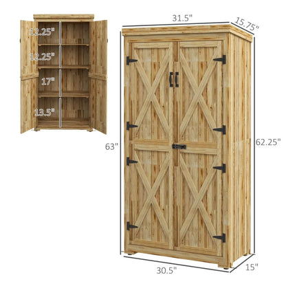 Wooden Garden Shed Outdoor Storage Cabinet with Waterproof