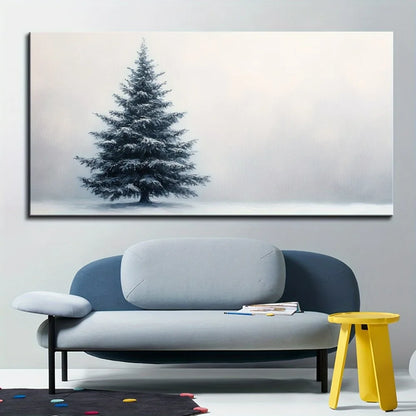 1.5 inch thick pine solid wood frame, Christmas winter mural,