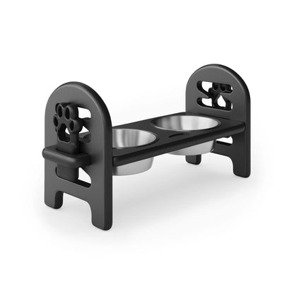 White Adjustable Pet Bowl Travel Ready