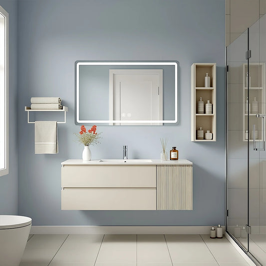 LED Bathroom Mirror Vanity Mirrors with Backlit Lights Fogless Makeup Mirror Wall Mounted with Demister