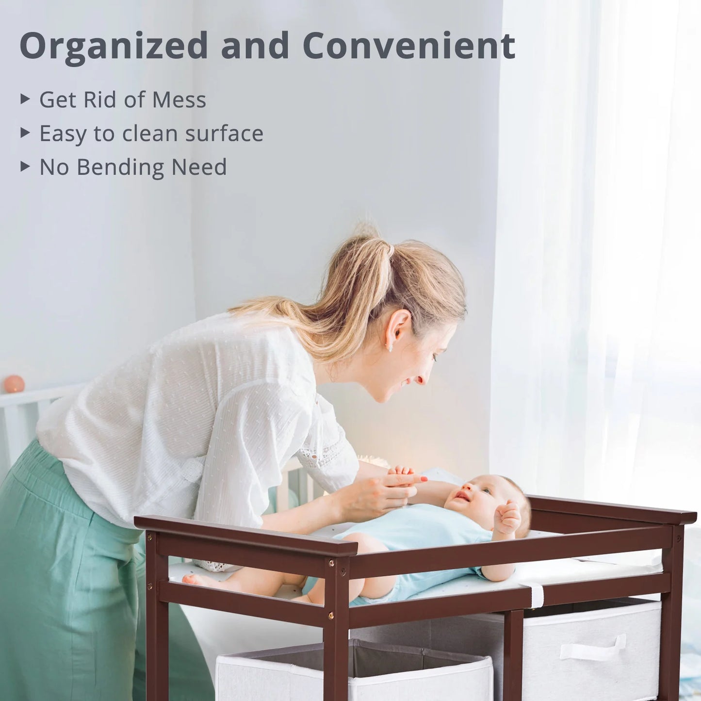 Baby Diaper Stand Multi layer Solid Wood Baby Diaper Stand