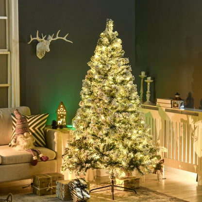 HOMCOM 6ft Tall Prelit Artificial Christmas Tree