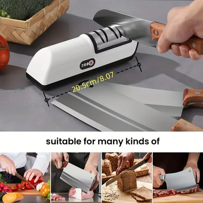 Kitchen Electric Knife Sharpener Multifunctional Automatic Professional 4 Gears Electric Knife Sharpener Kitchen Accessories