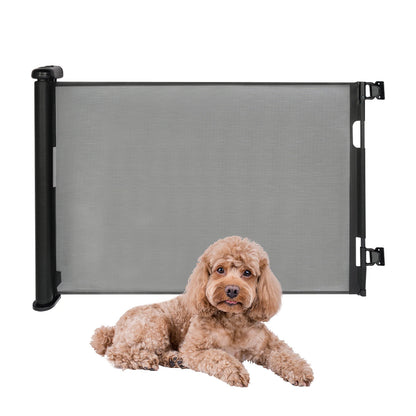 White/Black Iron Pet Fence 40-300cm Adjustable 84cm Height 10-40lbs Small Medium Dogs Indoor Safety Gate