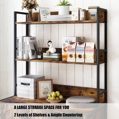 Wooden Hidden Cat Litter Box Enclosure Furniture with Shelves 2